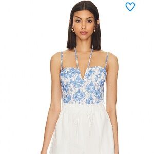 Superdown Alexandria Corset Top - Blue Multi